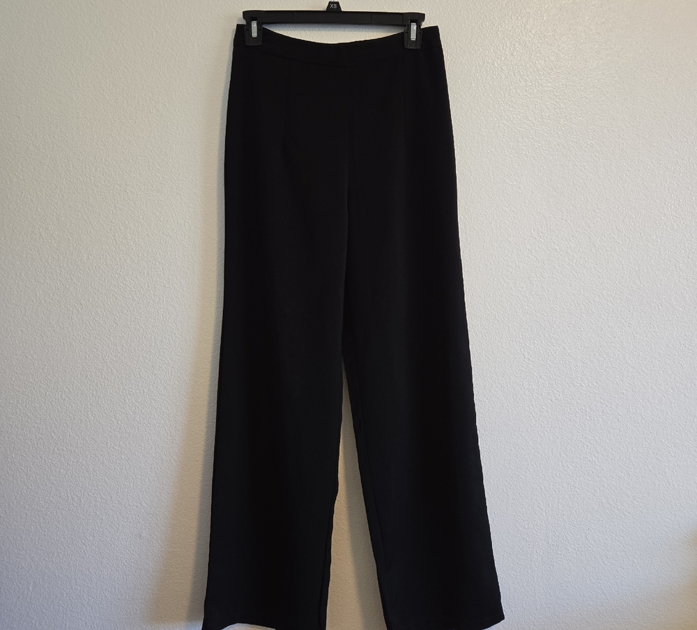 Chic Black Wide Leg Women's Pants